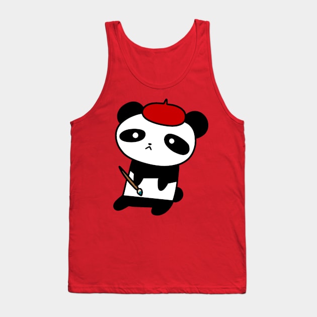 Painter Panda Tank Top by saradaboru